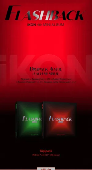 iKON FLASHBACK 4th Mini Album 6 Version SET Contents Poster On Pack Tracking Sealed