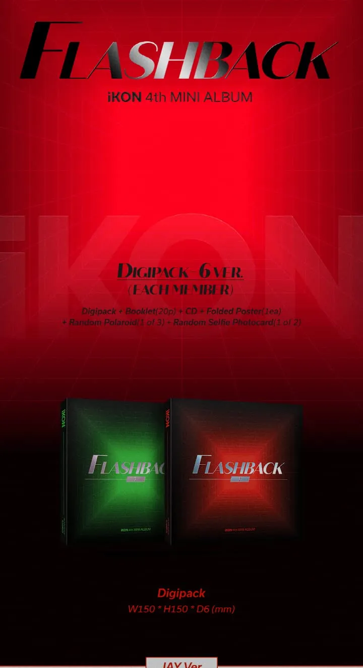 iKON FLASHBACK 4th Mini Album 6 Version SET Contents Poster On Pack Tracking Sealed