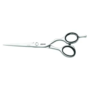 Jaguar Shears Silver Line CJ4 Plus 5.5 Inch, 3.7 oz Professional, Ergonomic, Steel Hair Cutting, Trimming, & Texturizing Sissors for Salon Stylists, Beauticians, Hair Dressers and Barbers