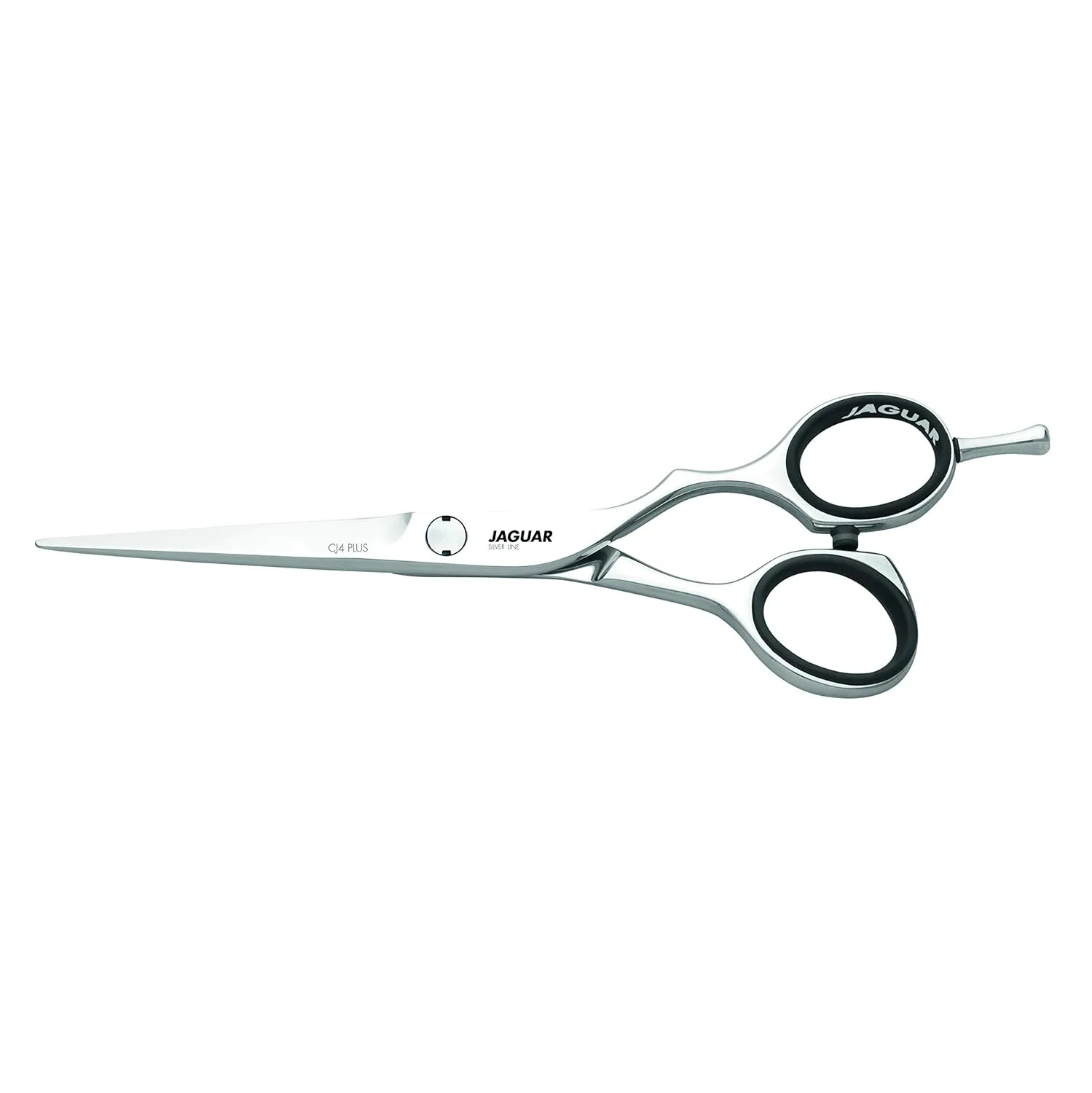 Jaguar Shears Silver Line CJ4 Plus 5.5 Inch, 3.7 oz Professional, Ergonomic, Steel Hair Cutting, Trimming, & Texturizing Sissors for Salon Stylists, Beauticians, Hair Dressers and Barbers