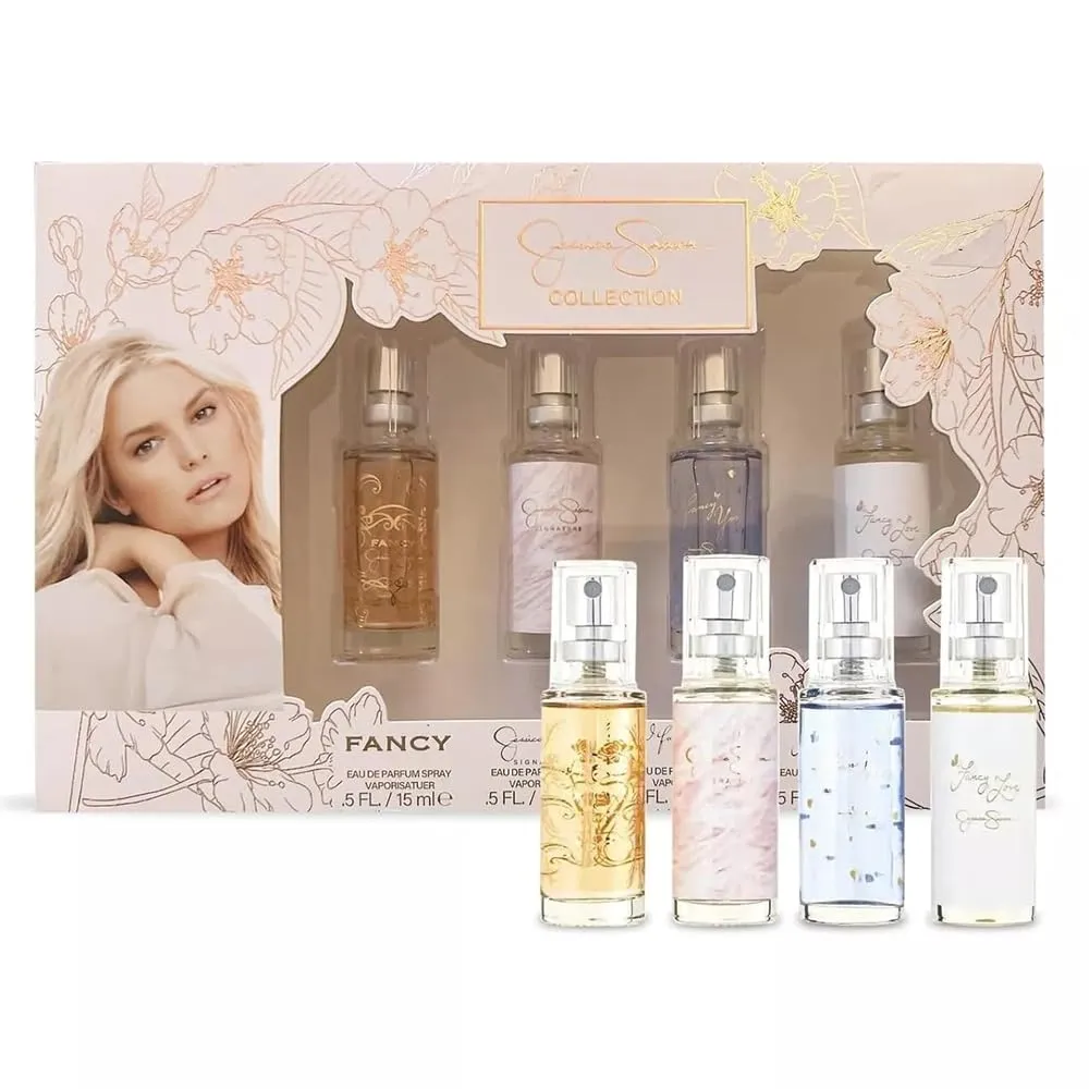 Jessica Simpson Collection 4-Piece Gift Set for Women – Mini Eau de Parfum Travel Spray – 0.5 Ounce