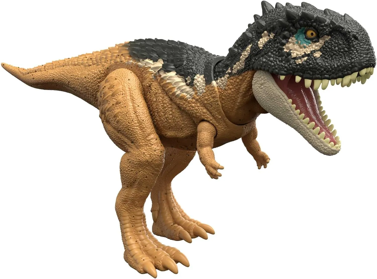 Jurassic World Dominion Roar Strikers Skorpiovenator Dinosaur Action Figure with Roaring Sound and Attack Action, Toy Gift Physical & Digital Play