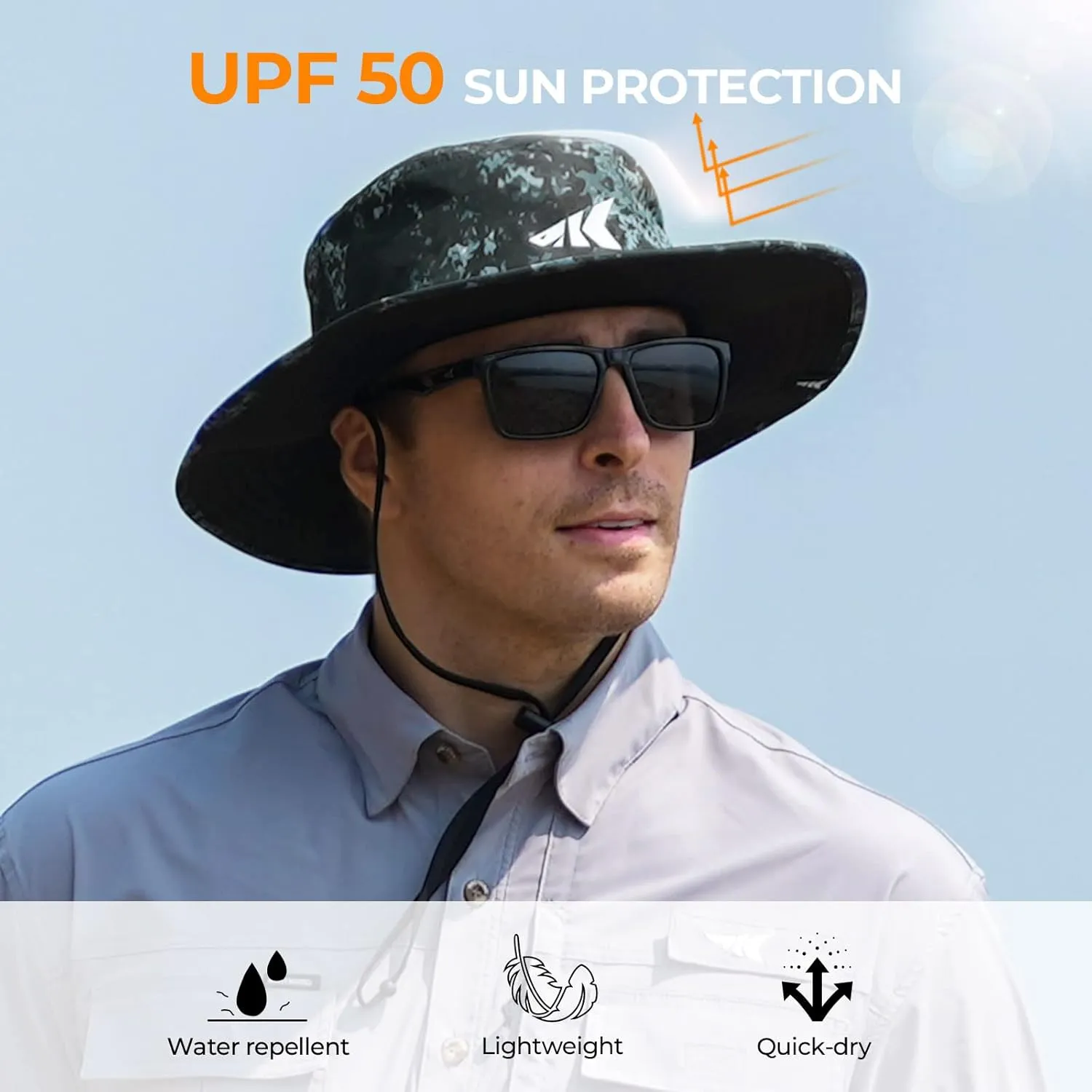 KastKing Sol Armis UPF 50 Boonie Hat - Sun Protection, Fishing, Beach & Hiking, Paddling, Rowing, Kayaking