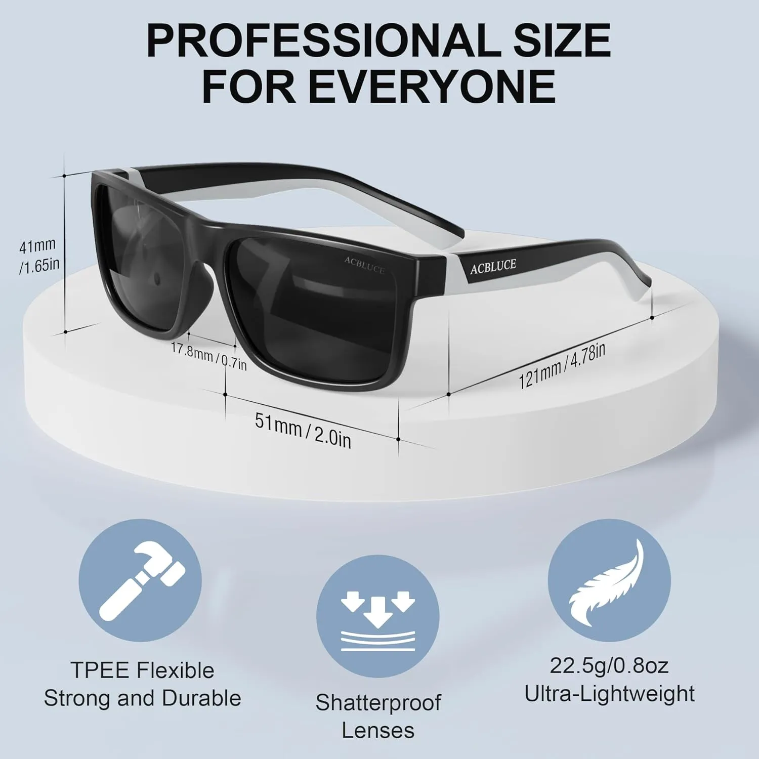 Kids Polarized Sunglasses Sport TPEE Unbreakable Frame with Adjustable Strap for Boys Girls Age 6-12