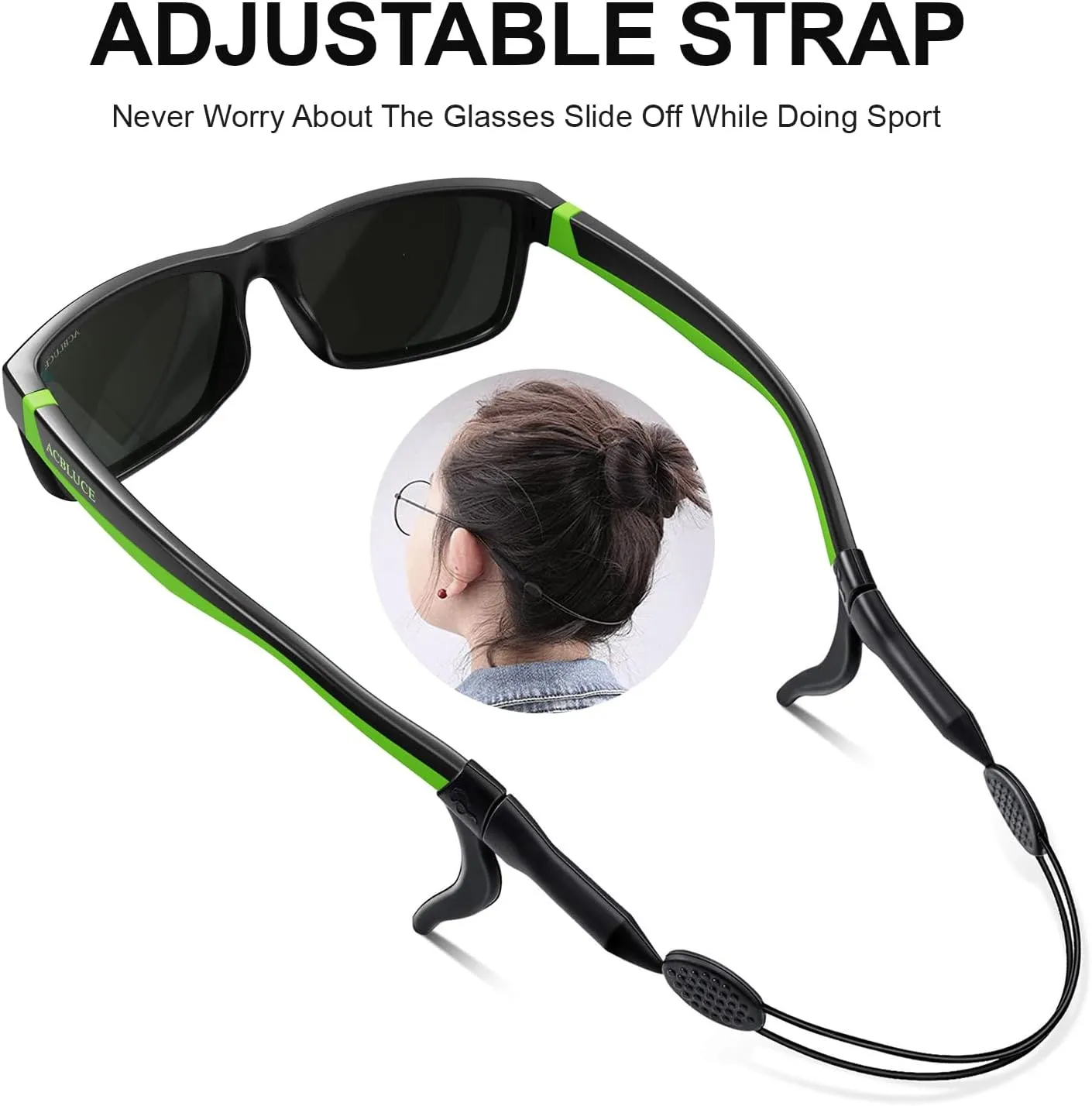 Kids Polarized Sunglasses Sport TPEE Unbreakable Frame with Adjustable Strap for Boys Girls Age 6-12