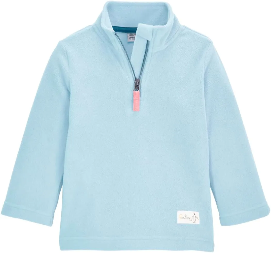 killtec Mini Fleece 1/4-Zip Fleece Mid-Layer (Little Kid's), Light Steel Mint, 4