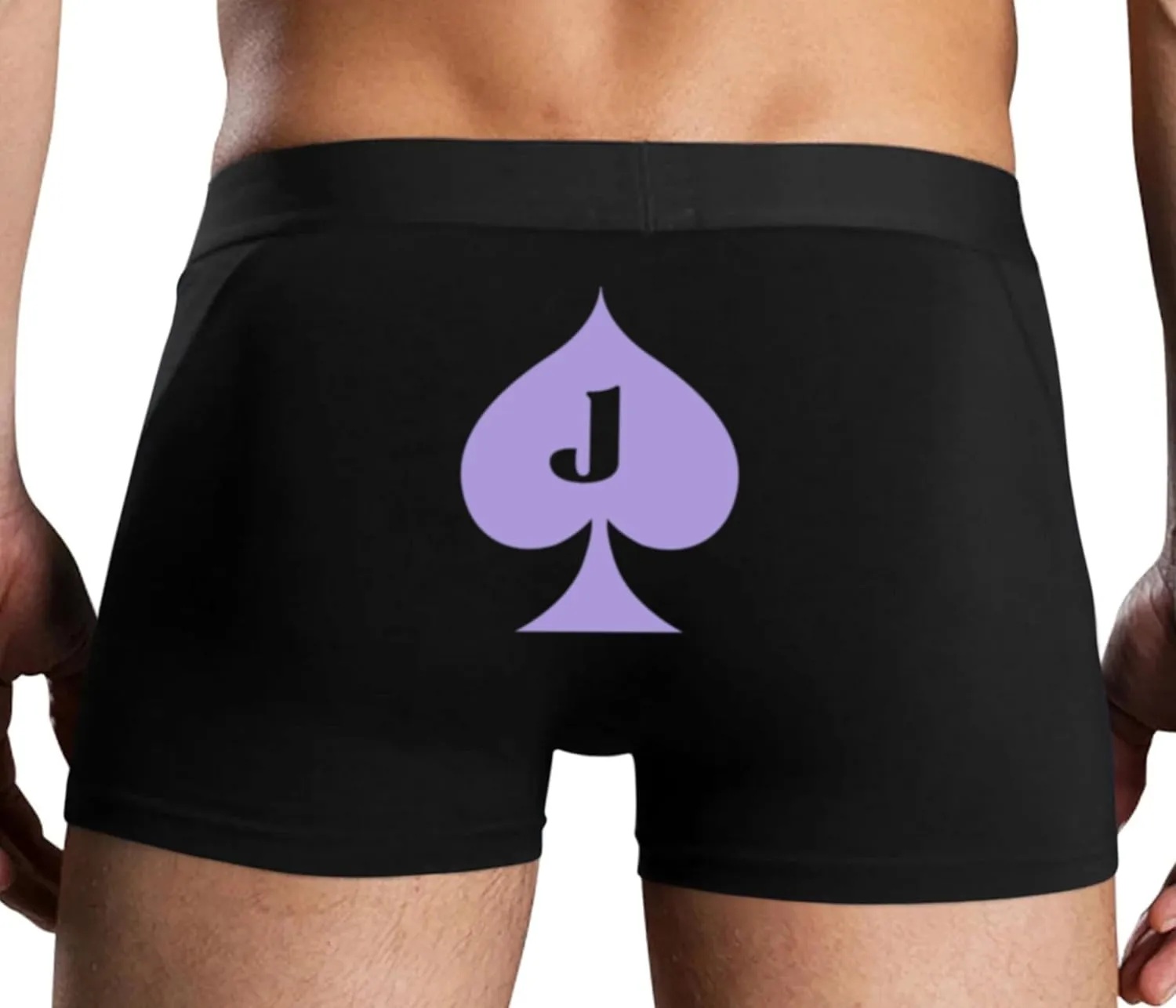 Knaughty Knickers Jack of Spades Mens Boxer Briefs with Design No Fly Stretchy Sexy Black Colorful Trunks