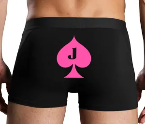 Knaughty Knickers Jack of Spades Mens Boxer Briefs with Design No Fly Stretchy Sexy Black Colorful Trunks