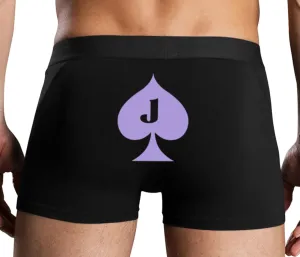 Knaughty Knickers Jack of Spades Mens Boxer Briefs with Design No Fly Stretchy Sexy Black Colorful Trunks