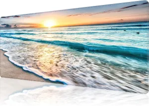 Large Mouse Pad Gaming Mousepad XL Sunrise Beach Wave Desk Mat Mouse Pad Long 31.5x11.8 in Extended Big Mousepad Waterproof Desk Pad with Non-Slip Base and Stitched Edges Computer Keyboard Mat
