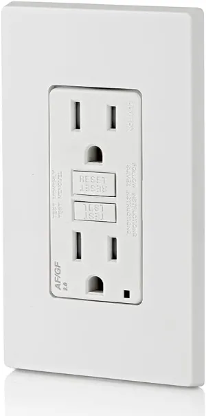 Leviton Dual-Function AFCI/GFCI Outlet, 15 Amp, Self Test, Tamper-Resistant with LED Indicator Light, Protection from Both Electrical Shock and Electrical Fires in One Device, AGTR1-W, White