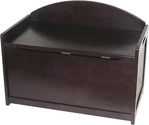 Lipper International Child's Toy Chest, 33.25" W x 17.75" D x 24.5" H, Espresso Finish