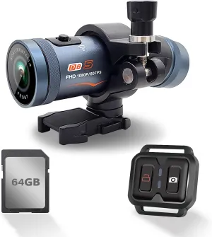 LKT Dual 2K Action Camera Dash Cam -Ideal for Motorcycle,Bicycle,Outdoor Sports - Helmet Camera Sports Camera with Front&Rear Camcorder, Remote Control&GPS,Built-in WiFi, Helmet Accessories