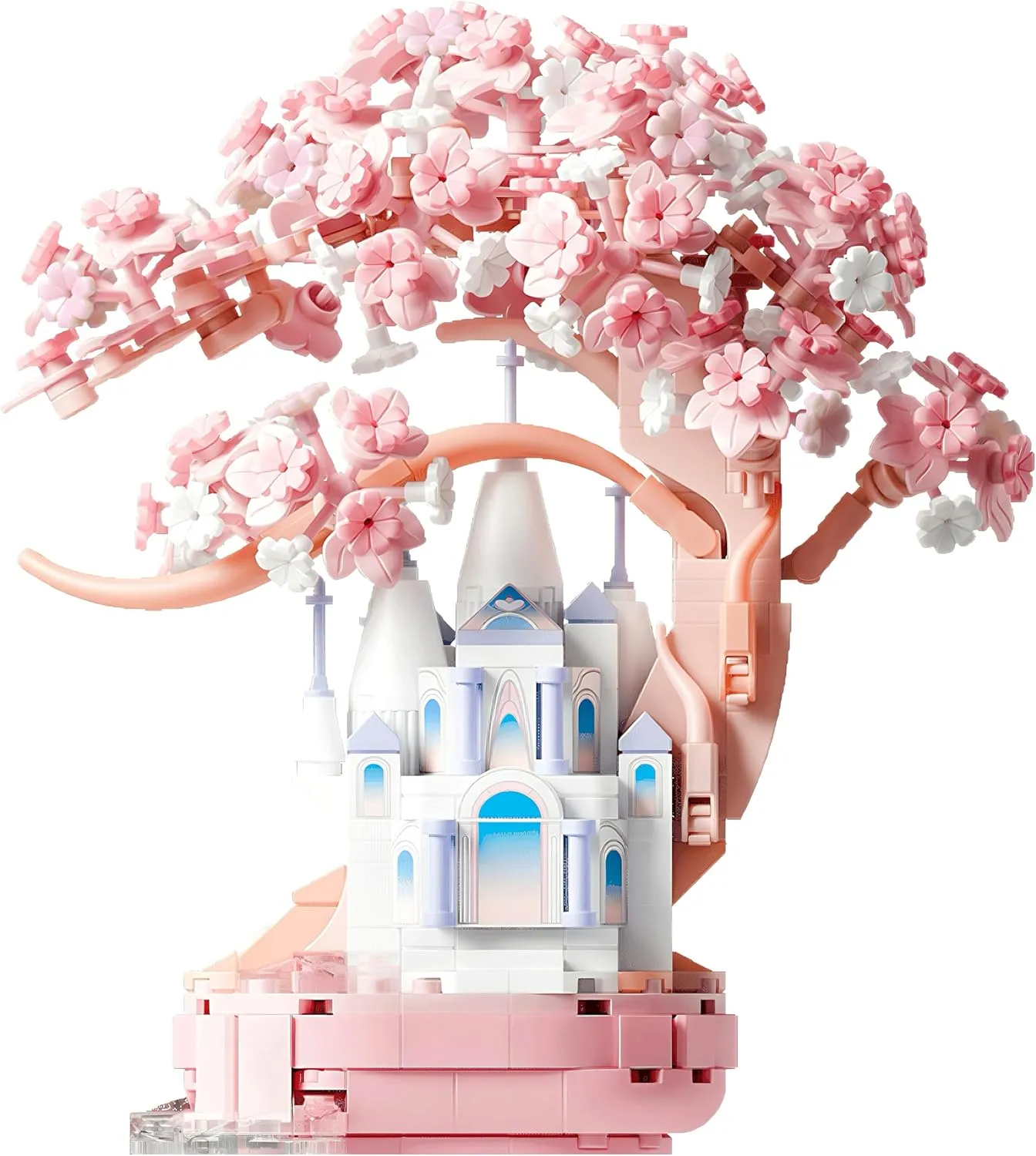 Lreyrous Pink Cherry Blossom Tree Set 543 pcs Sakura Bonsai Building Block Toy, Birthday Gift for Kids 14  and Adults, Flower Bouquet Building Set