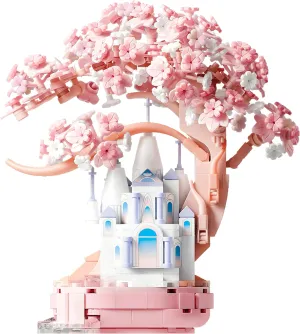 Lreyrous Pink Cherry Blossom Tree Set 543 pcs Sakura Bonsai Building Block Toy, Birthday Gift for Kids 14  and Adults, Flower Bouquet Building Set