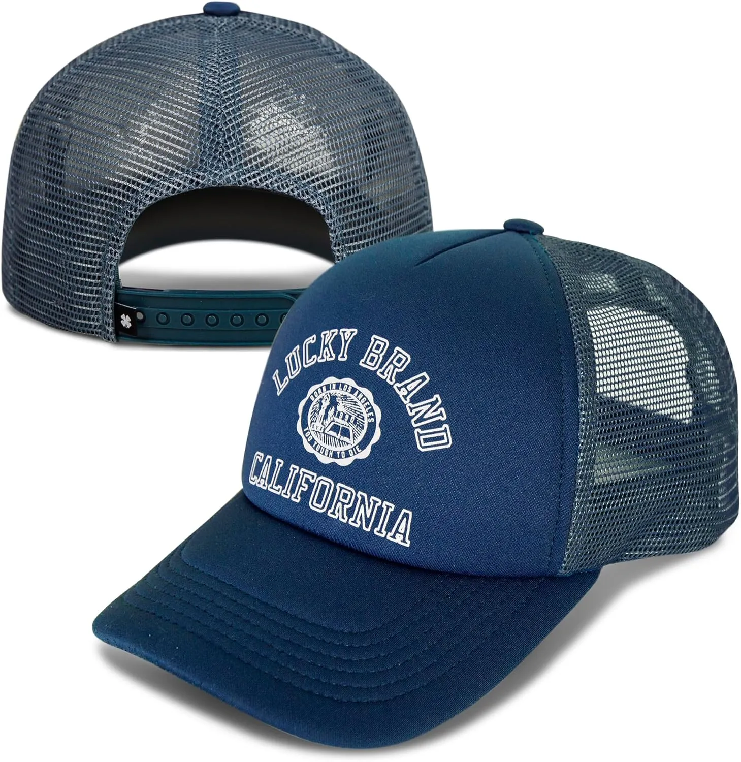 Lucky Brand Trucker Hat | Snapback | Adjustable | Mesh Back | Retro | Baseball Cap | Golf | Fishing | American Heritage
