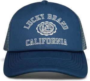 Lucky Brand Trucker Hat | Snapback | Adjustable | Mesh Back | Retro | Baseball Cap | Golf | Fishing | American Heritage