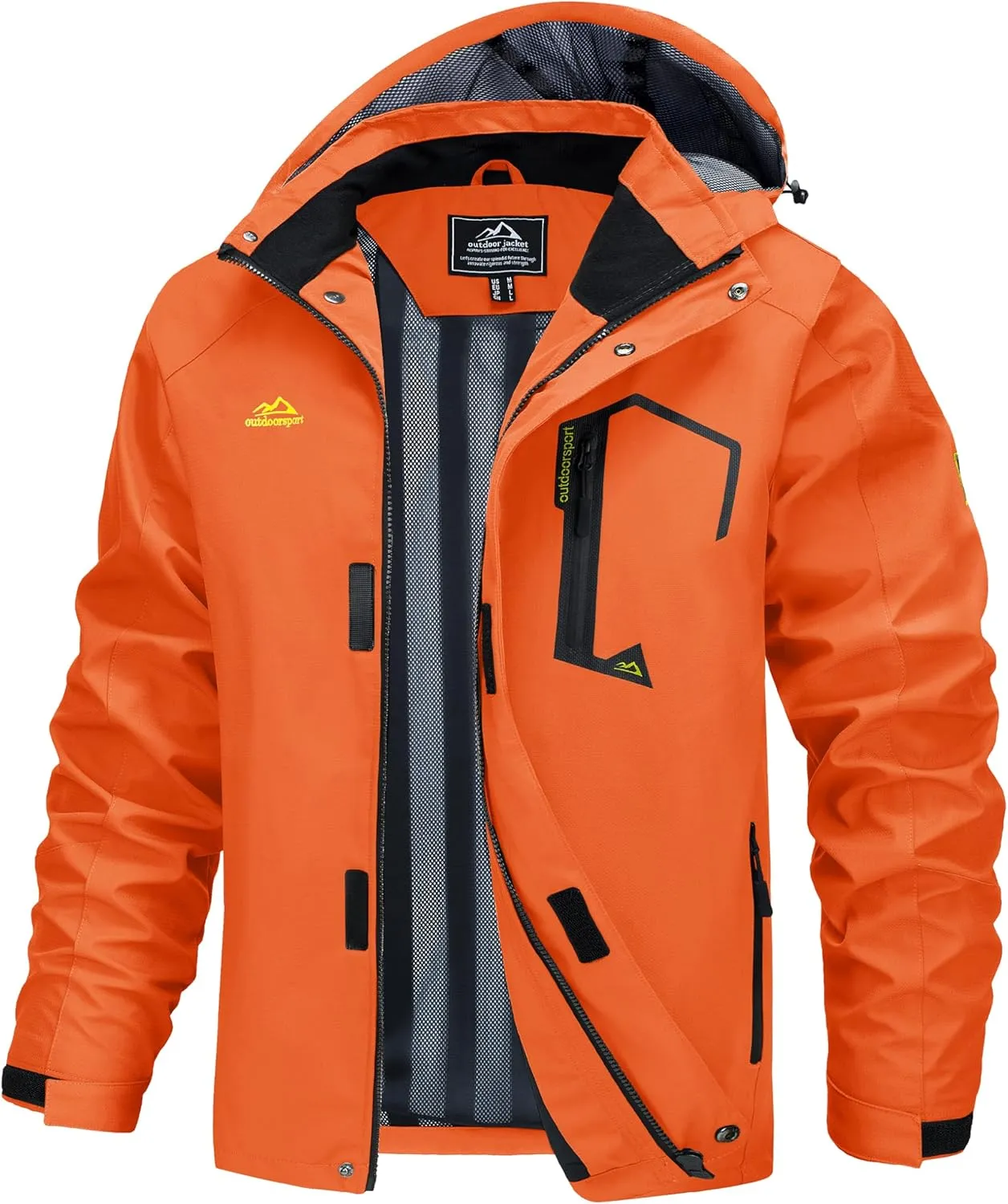 MAGCOMSEN Men's Lightweight Windbreaker Rain Jacket Raincoat with Detachable Hood for Hiking Fishing Activewear