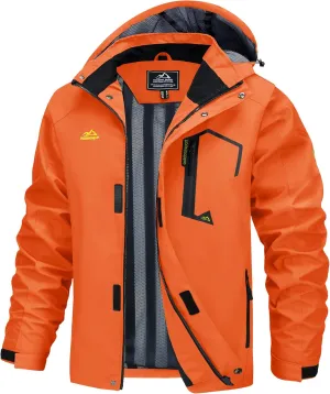 MAGCOMSEN Men's Lightweight Windbreaker Rain Jacket Raincoat with Detachable Hood for Hiking Fishing Activewear
