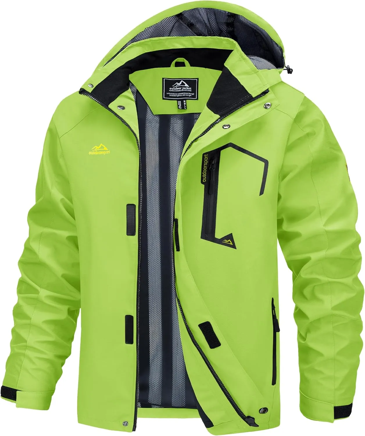 MAGCOMSEN Men's Lightweight Windbreaker Rain Jacket Raincoat with Detachable Hood for Hiking Fishing Activewear