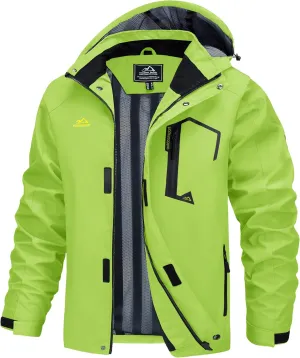 MAGCOMSEN Men's Lightweight Windbreaker Rain Jacket Raincoat with Detachable Hood for Hiking Fishing Activewear