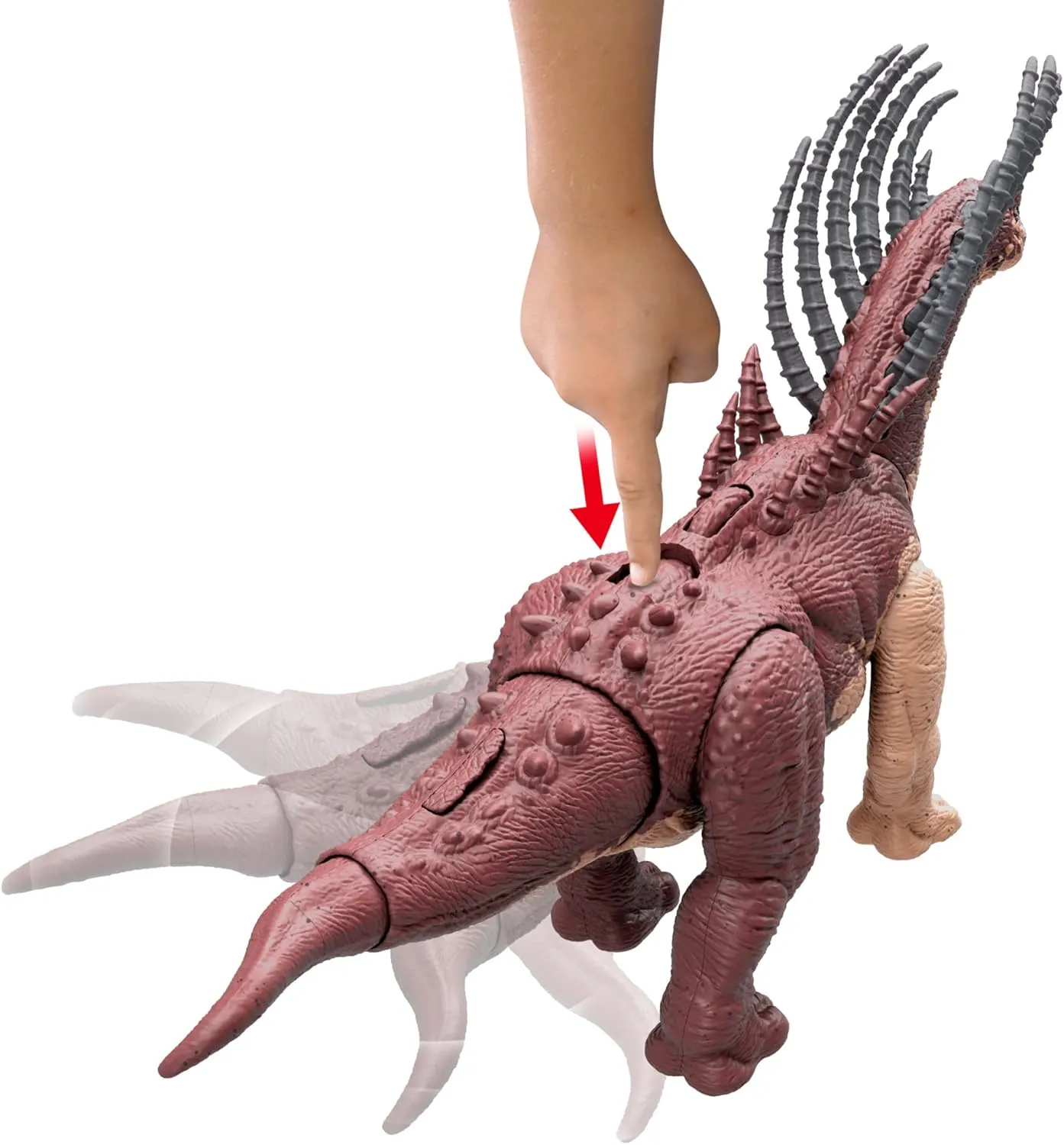 Mattel Jurassic World Gigantic Trackers Action Figure, Bajadasaurus Dinosaur Toy with Rampage Neck Attack, Evolution Spikes, Tail Whip & Digital Play