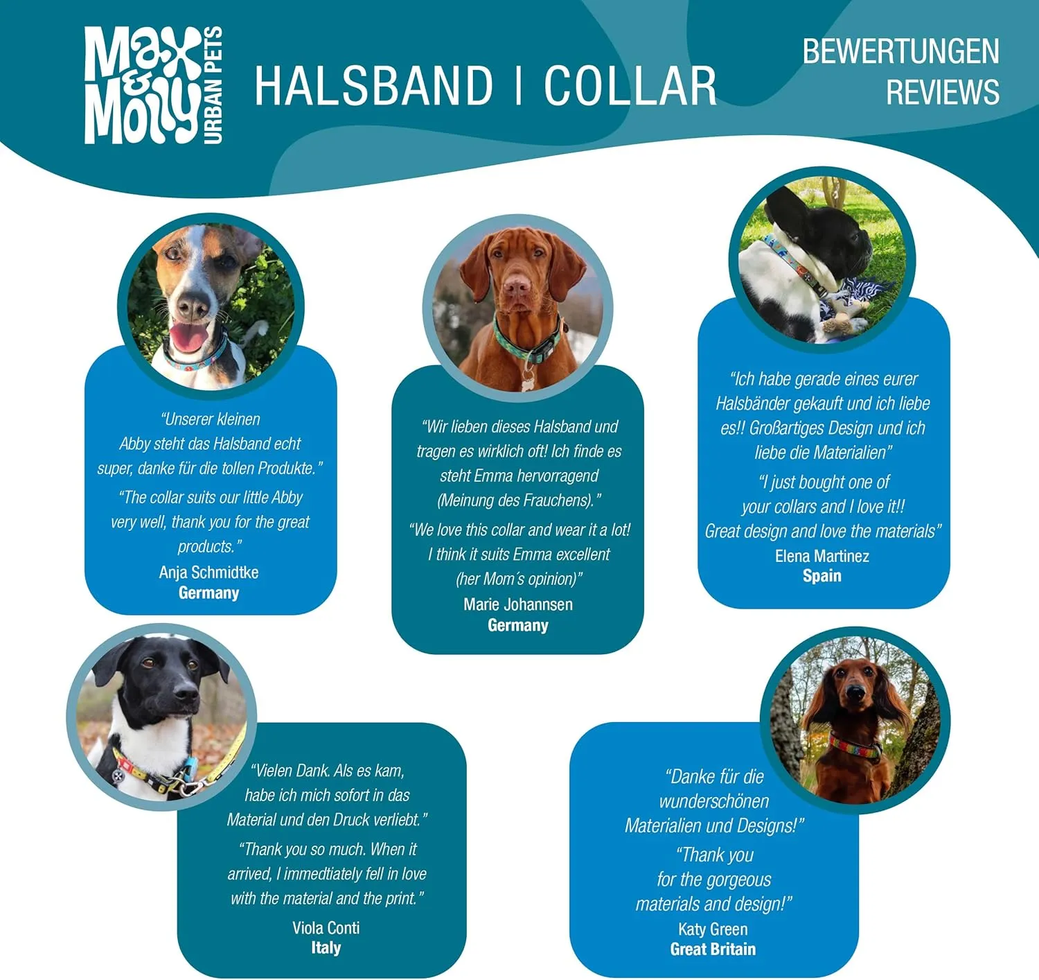 Max & Molly Ultra Comfortable Padded Neoprene Sport Dog Collar with Smart Id Tag, Classic Shopping Time L (SHOPCOLL)