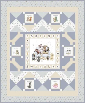Maywood Studio Hannah Dale Whiskers & Paws Pet Treats: Dogs Quilt Kit