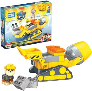 MEGA BLOKS Paw Patrol Toddler Building Blocks Toy Car, Rubble's City Construction Truck with 17 Pieces, 1 Figure, for Kids Age 3  Years