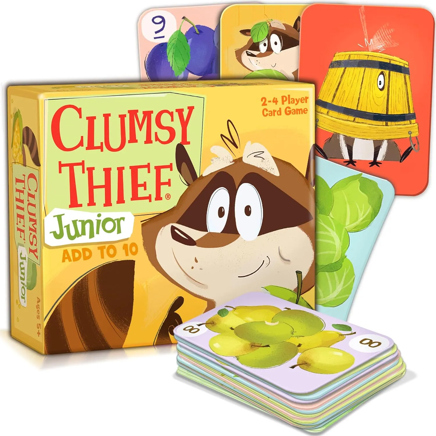Melon Rind Clumsy Thief Junior Math Card Game, Adding to 10 Fun for Kids Ages 5-7 , Award-Winning Family Game for 2-4 Players, Educational to Develop Math Skills with Confidence