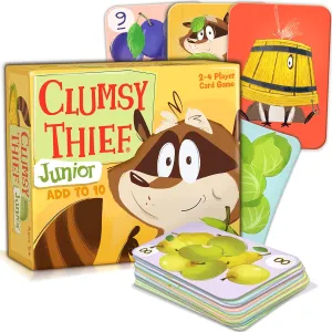 Melon Rind Clumsy Thief Junior Math Card Game, Adding to 10 Fun for Kids Ages 5-7 , Award-Winning Family Game for 2-4 Players, Educational to Develop Math Skills with Confidence
