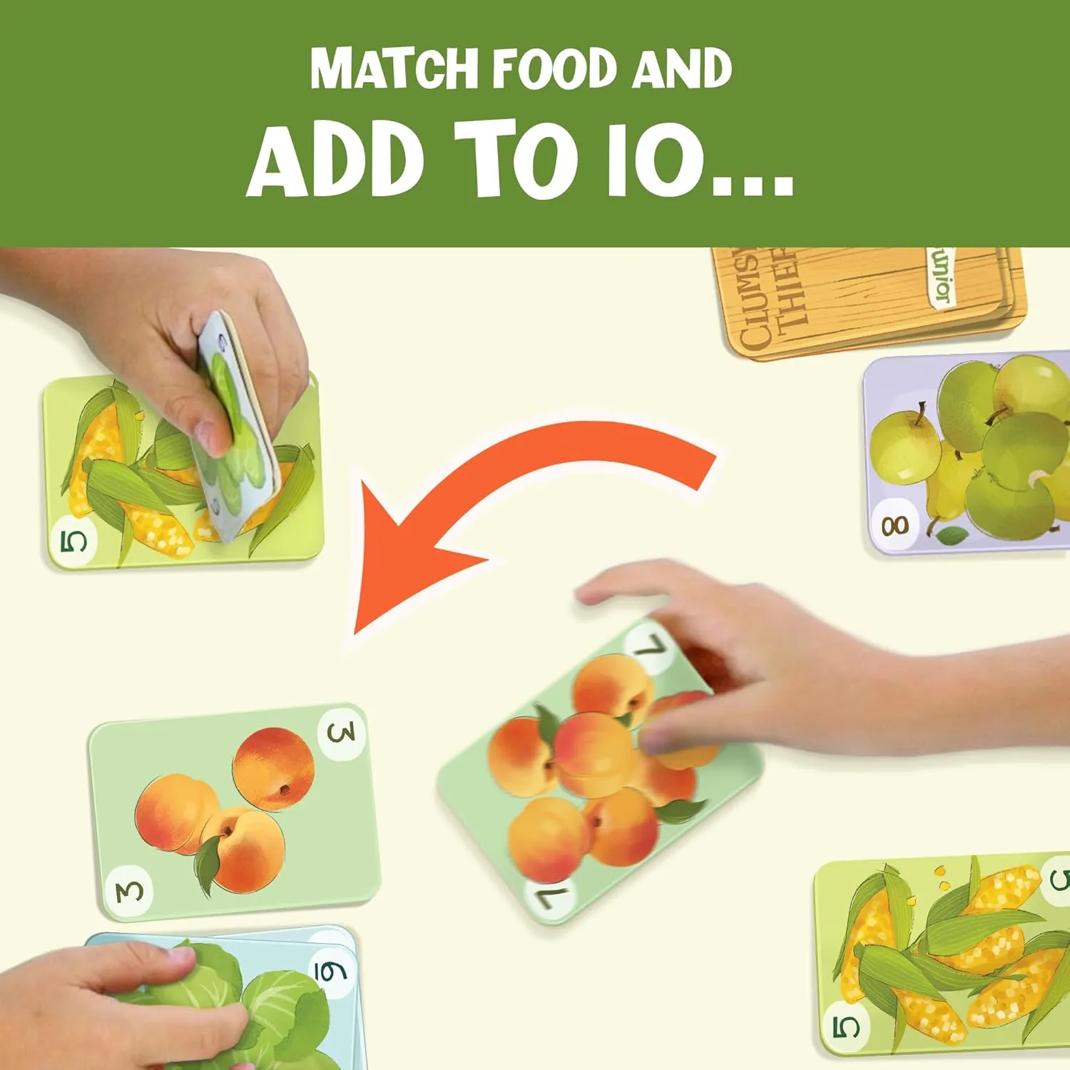 Melon Rind Clumsy Thief Junior Math Card Game, Adding to 10 Fun for Kids Ages 5-7 , Award-Winning Family Game for 2-4 Players, Educational to Develop Math Skills with Confidence