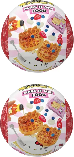MGA's Miniverse Make It Mini Food Hello Kitty (2 Pack), Mini Collectibles, Sanrio, Mystery Blind Packaging, DIY, Crafts, Resin Play, Replica Food, Novelty, NOT Edible, 8 