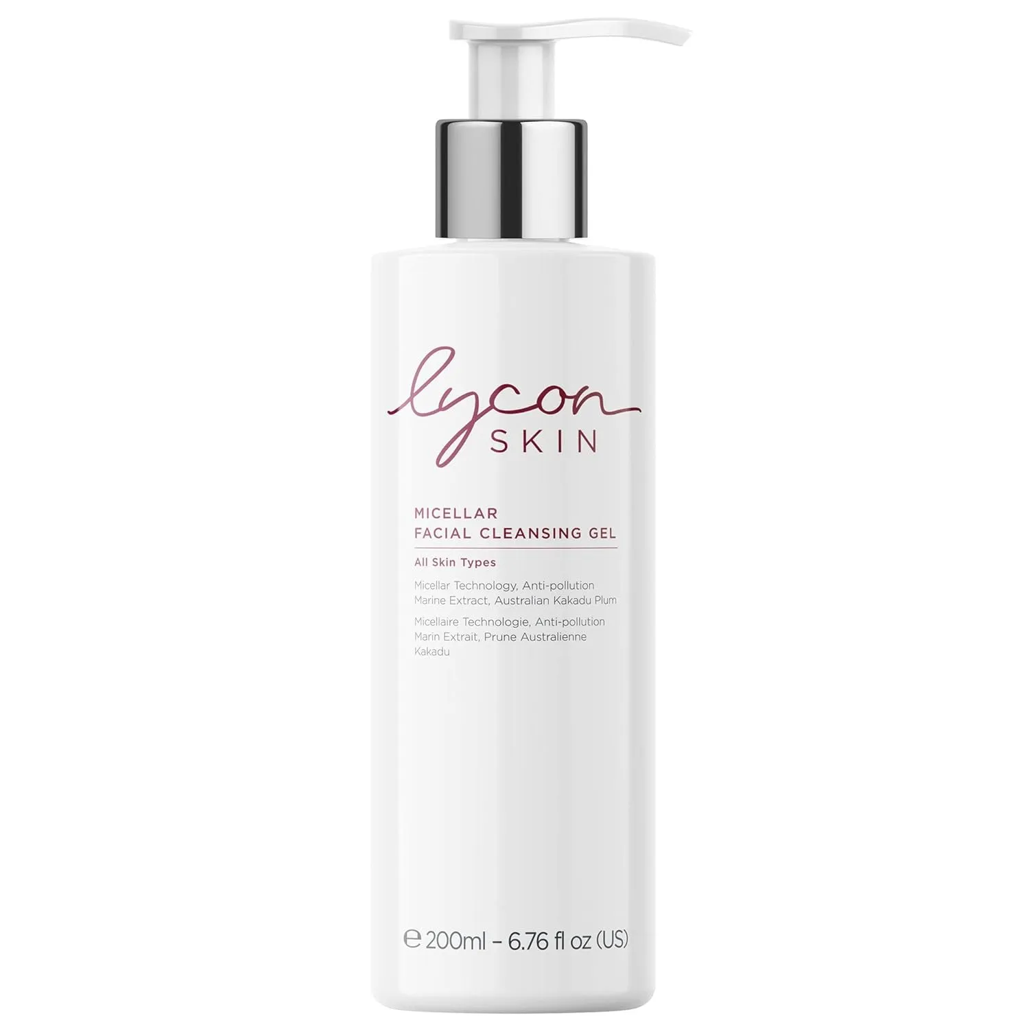 Micellar Facial Cleansing Gel, Foaming Cleanser for All Skin Types, Anti-Pollution Micellar Water Cleanser - 200ml