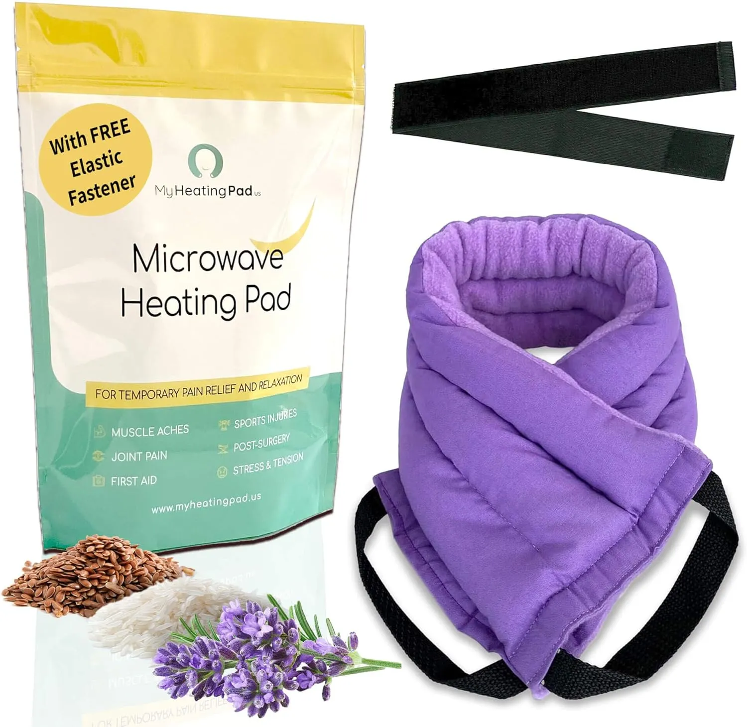Microwavable Heating Pad for Lower Back, Neck, and Shoulder Pain Relief - Moist Microwave Heating Pad for Muscles and Joints - Microwave Hot Pack Heat Pad for Cramps -1 Heat Pack Purple-Lavender Scent