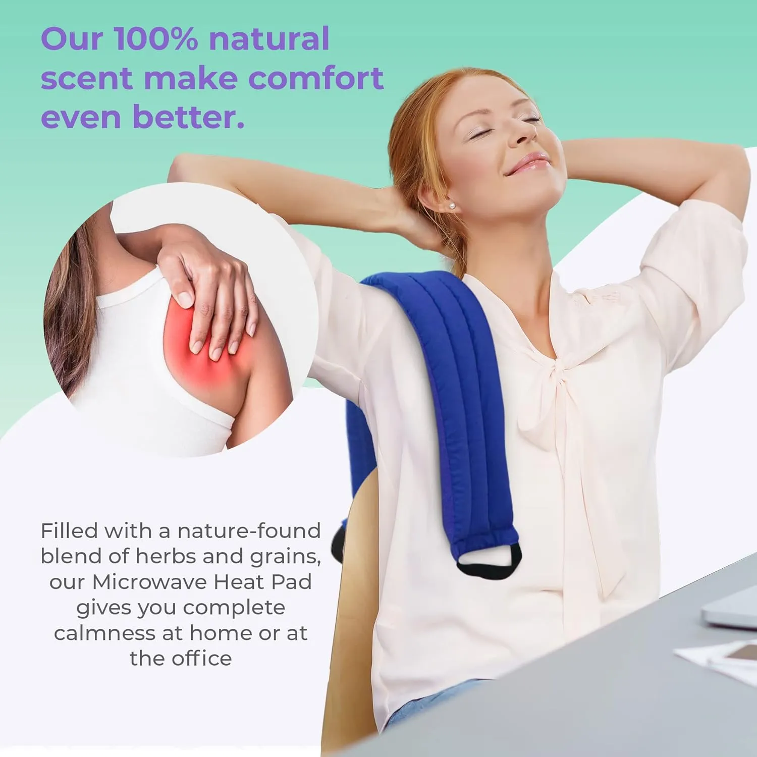 Microwavable Heating Pads for Lower Back, Neck, and Shoulder Pain Relief - Moist Microwave Heating Pad for Muscles and Joints - Microwave Hot Pack Heat Pad for Cramps -2 Heat Pack Blue-Lavender Scent