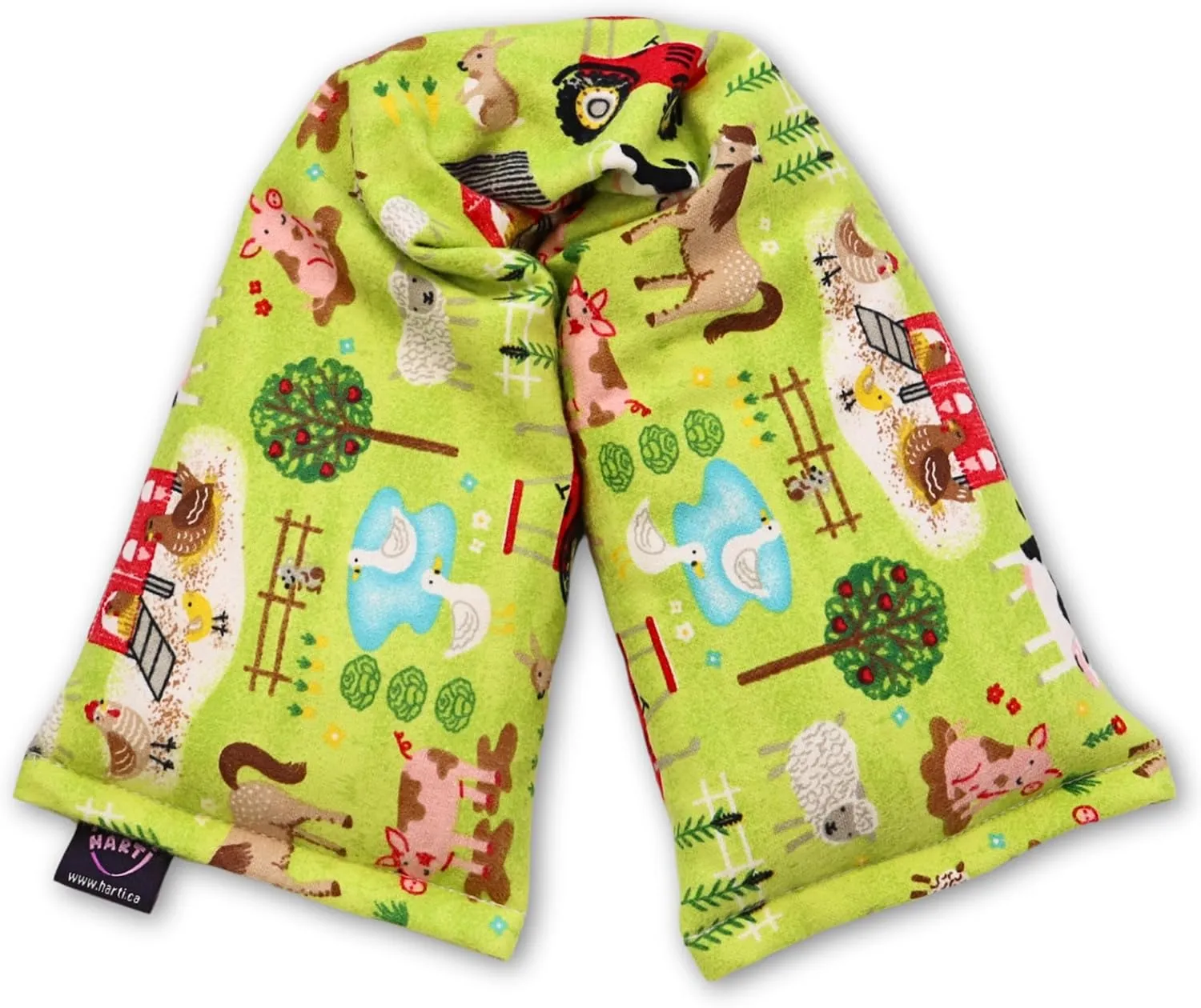 Microwave Double-Layered Heating Pad for Pain Relief - Extra Long 20"x5" Moist Heat for Back Neck Shoulders Cramps Sore Muscles Aches and Joints - Oats Bean Bag Pack Neck Wrap. Farmhouse Animal Print