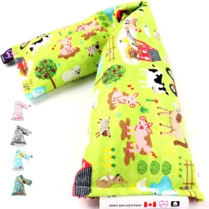 Microwave Double-Layered Heating Pad for Pain Relief - Extra Long 20"x5" Moist Heat for Back Neck Shoulders Cramps Sore Muscles Aches and Joints - Oats Bean Bag Pack Neck Wrap. Farmhouse Animal Print