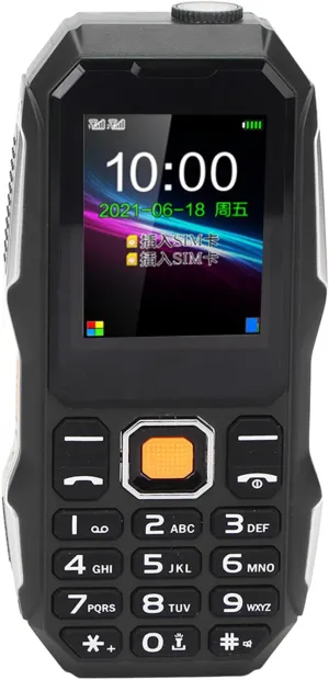 Mini Rugged Cell Phone for Senior, 1.8 Inch Drop Proof and Dust Proof Outdoor Mobile Phone, 5800mAh Battery 32MB Unlocked GSM Cell Phone (Black)