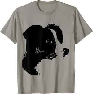 Minimalistic Border Collie Dog Profile T-Shirt