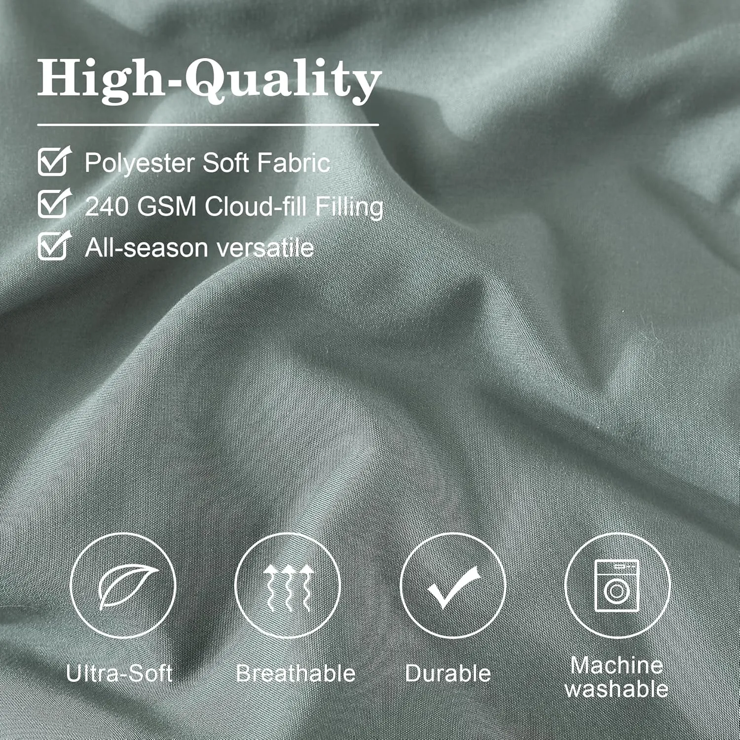 Monbix King Size Comforter Set - 7 Pieces Bed in a Bag King, Sage Green Bedding Sets with Comforter, All Seasons Down Alternative Comforter Bed Set with Sheets, Pillowcases & Shams