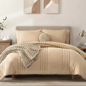 Monbix King Size Comforter Sets, 7 Pieces Bed in a Bag King, Warm Comforters, Peach Pink Bedding Sets with Comforter, All Seasons Down Alternative Comforter Bed Set with Sheets, Pillowcases & Shams