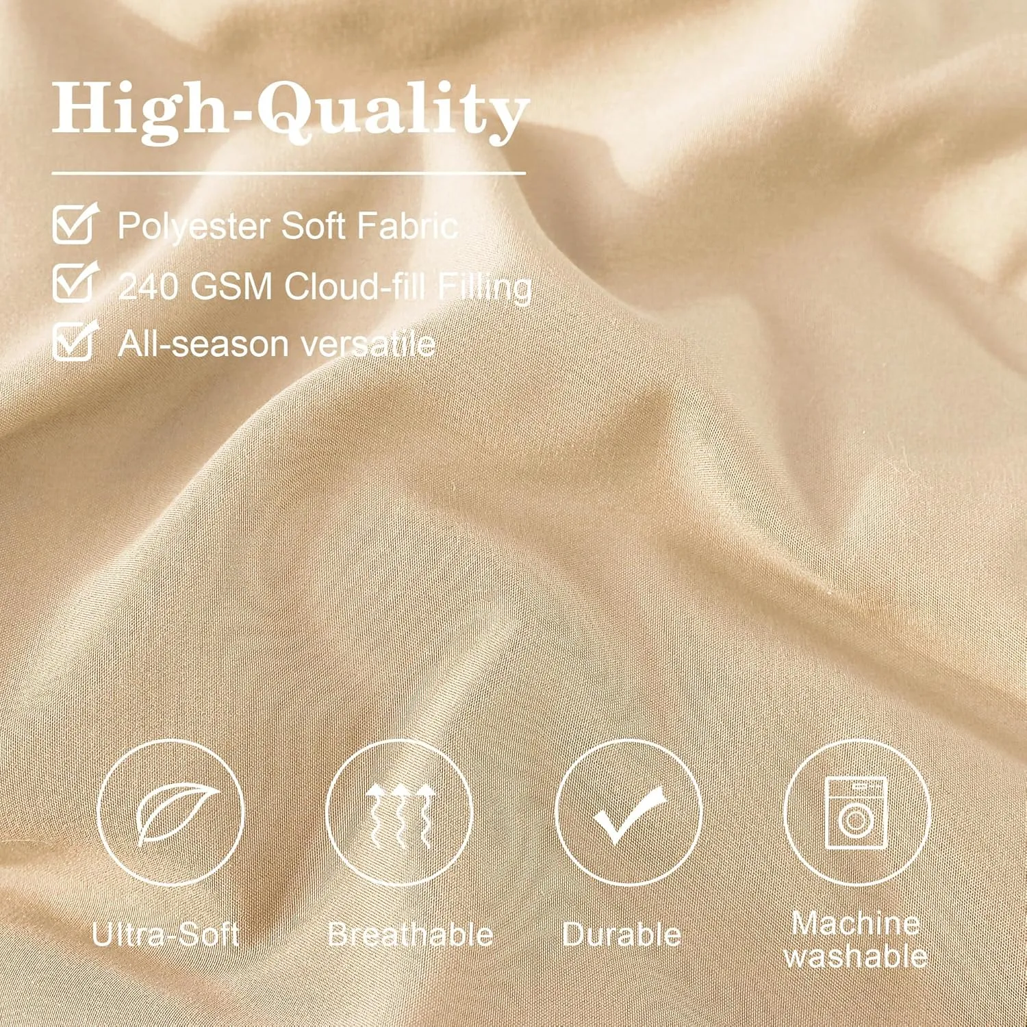 Monbix King Size Comforter Sets, 7 Pieces Bed in a Bag King, Warm Comforters, Peach Pink Bedding Sets with Comforter, All Seasons Down Alternative Comforter Bed Set with Sheets, Pillowcases & Shams