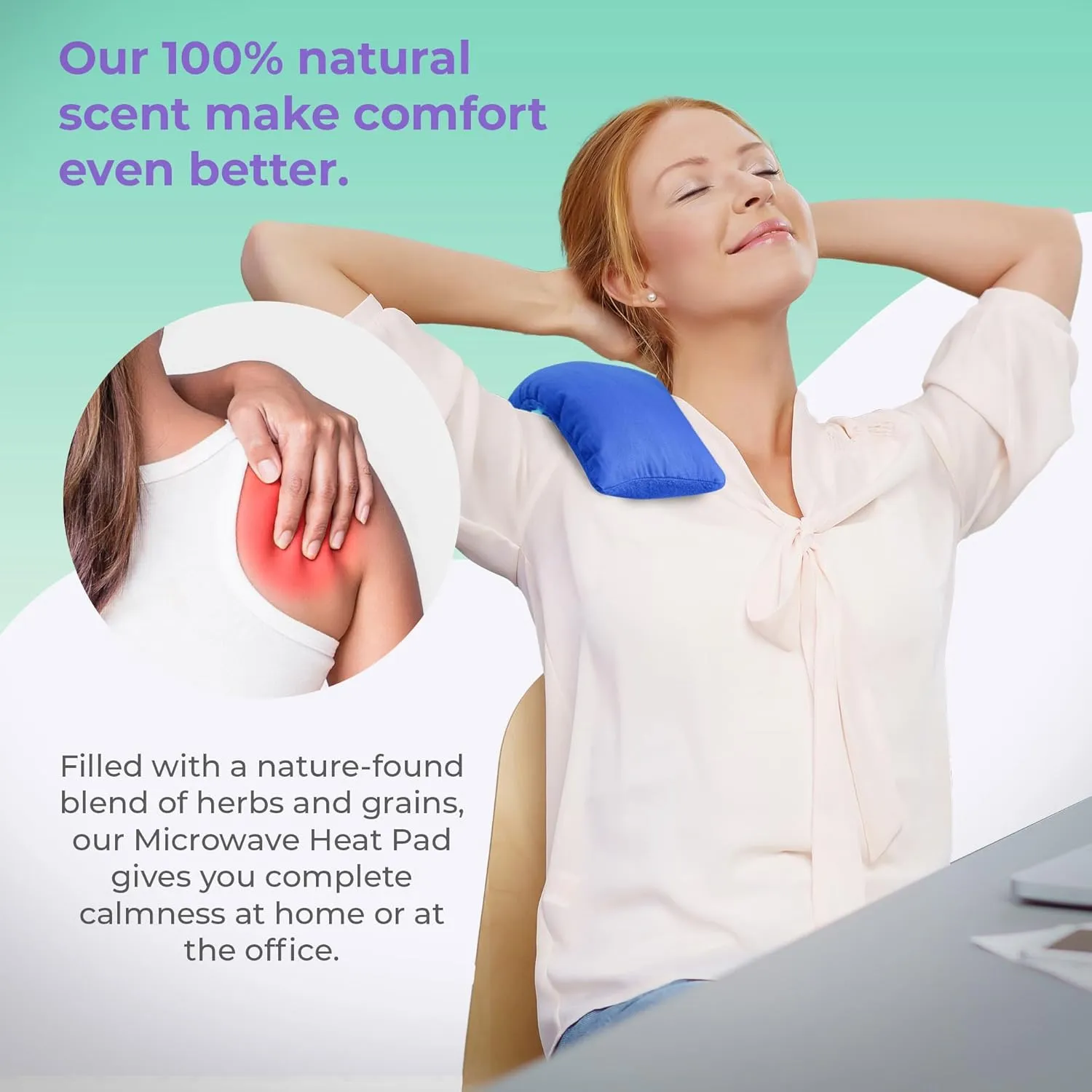 My Heating Pad for Pain Relief - Moist Microwavable Heating Pad for Joints and Muscles Relief - Microwave Hot Pack Heat Pad for Cramps - Calming Chilled or Heated Pad Therapy - 1 Pack Blue