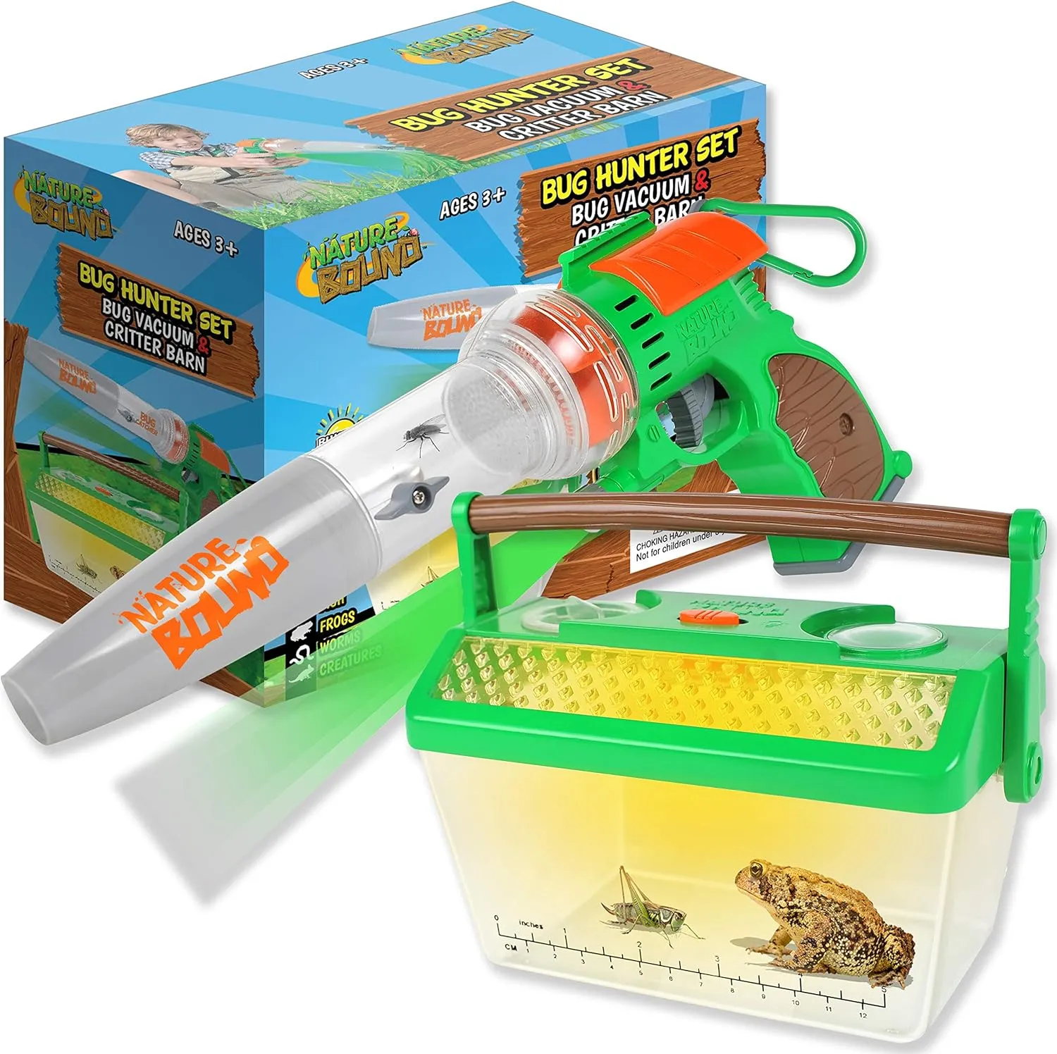 Nature Bound Bug Catcher Vacuum with Light Up Critter Habitat Case for Backyard Exploration - Complete Kit for Kids Includes Vacuum and Cage, Green (Original Style)