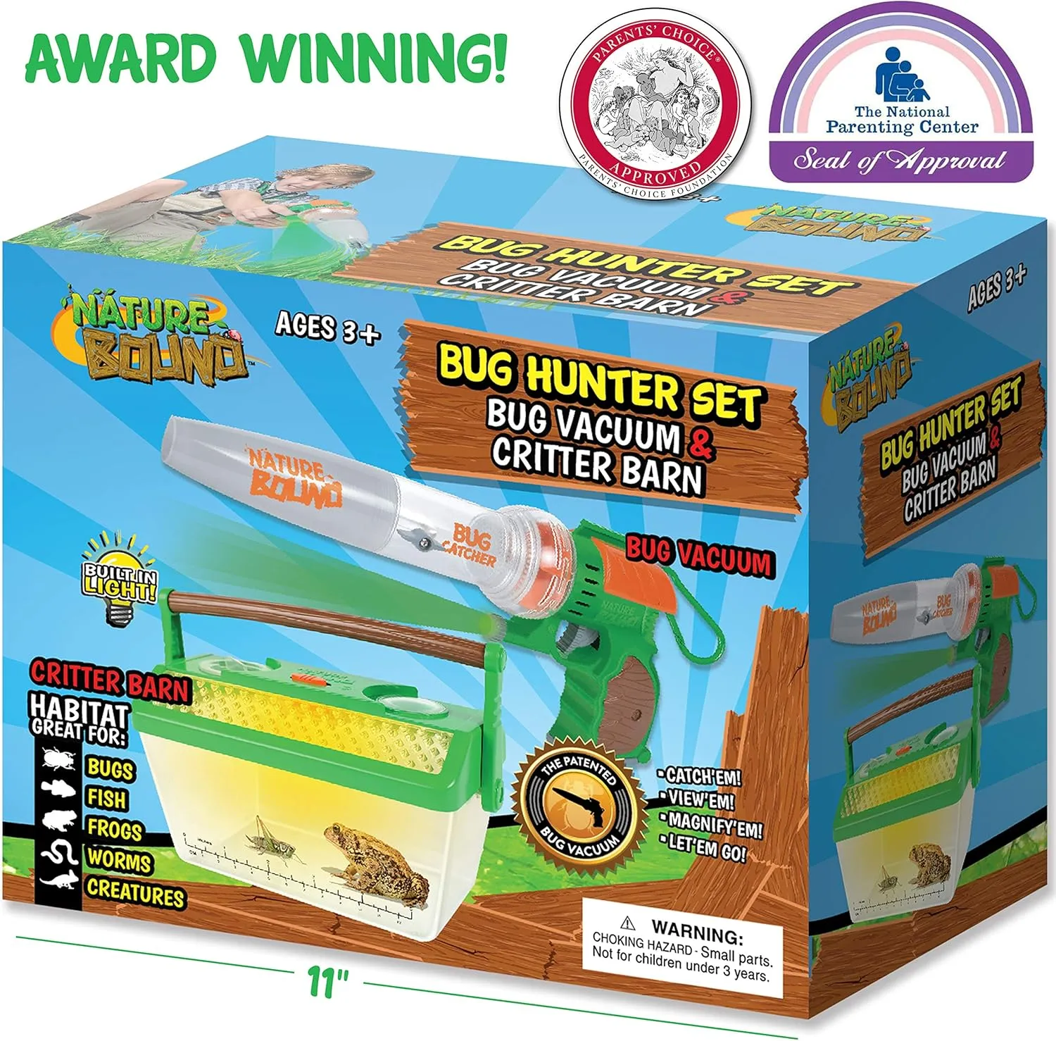 Nature Bound Bug Catcher Vacuum with Light Up Critter Habitat Case for Backyard Exploration - Complete Kit for Kids Includes Vacuum and Cage, Green (Original Style)