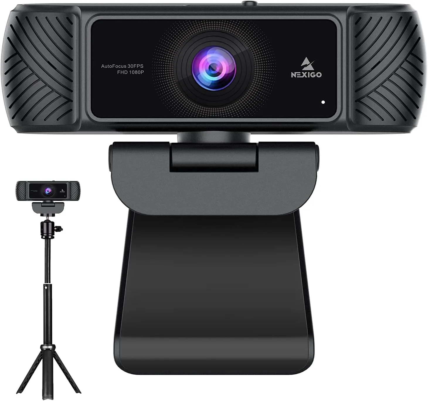 NexiGo 1080P AutoFocus Webcam with Mini Tripod, FHD USB Web Camera with Microphone & Privacy Cover, Extendable Tripod Stand, for Zoom/Skype/Teams/Webex, MAC PC