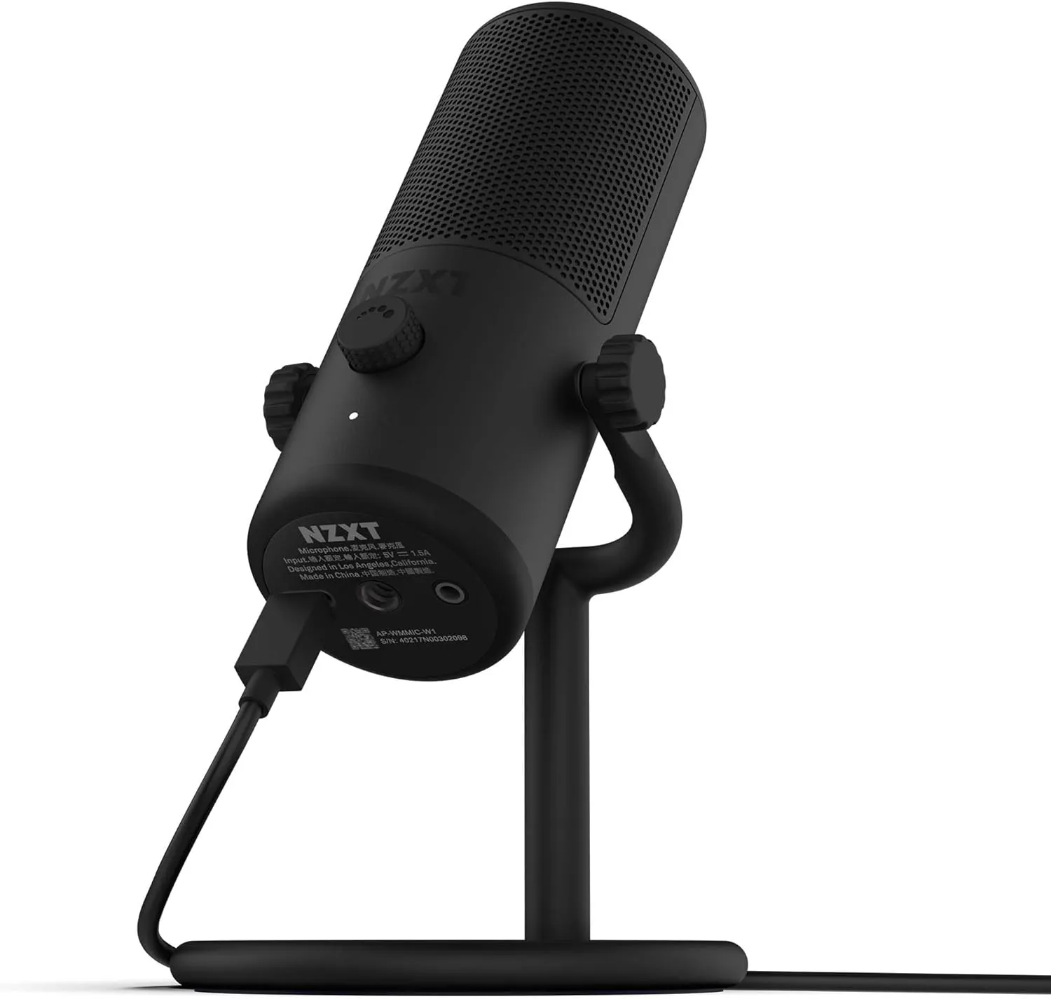 NZXT Capsule Mini - AP-WMMIC-B1 - USB Microphone – High Resolution – Cardioid Polar Pattern – Ideal for Streaming, Content Creation & Podcasting – Built-in Pop Filter – Adjustable Stand – Black