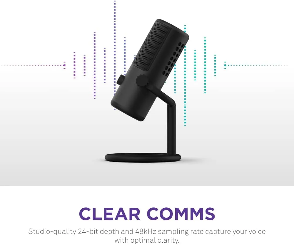 NZXT Capsule Mini - AP-WMMIC-B1 - USB Microphone – High Resolution – Cardioid Polar Pattern – Ideal for Streaming, Content Creation & Podcasting – Built-in Pop Filter – Adjustable Stand – Black