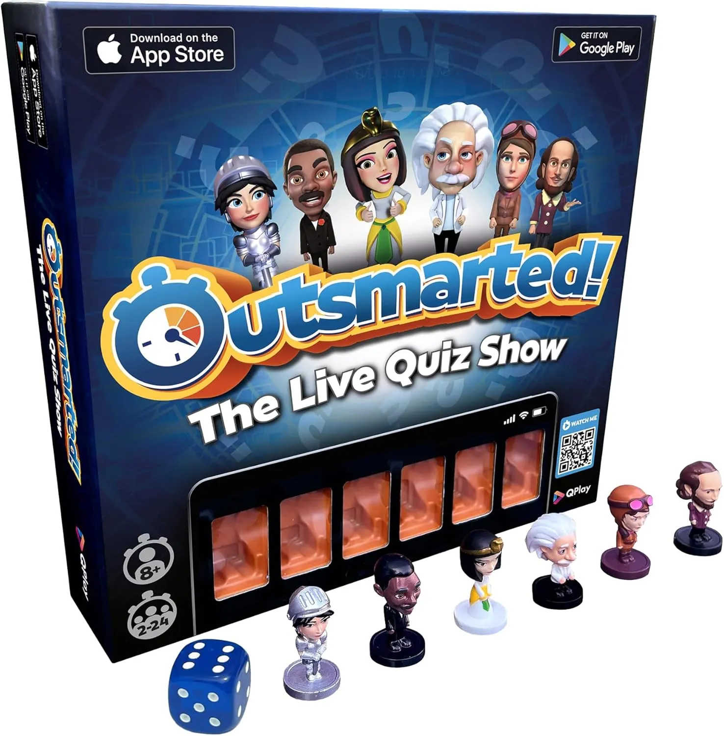 Outsmarted - The Live Quiz Show - 2025 Version - Remote Board Game - More than 10000 Multimedia Questions and Updates, Live TV Quiz Show, Family Game Night - Games for Adults, Teens and Kids - Ages 8 